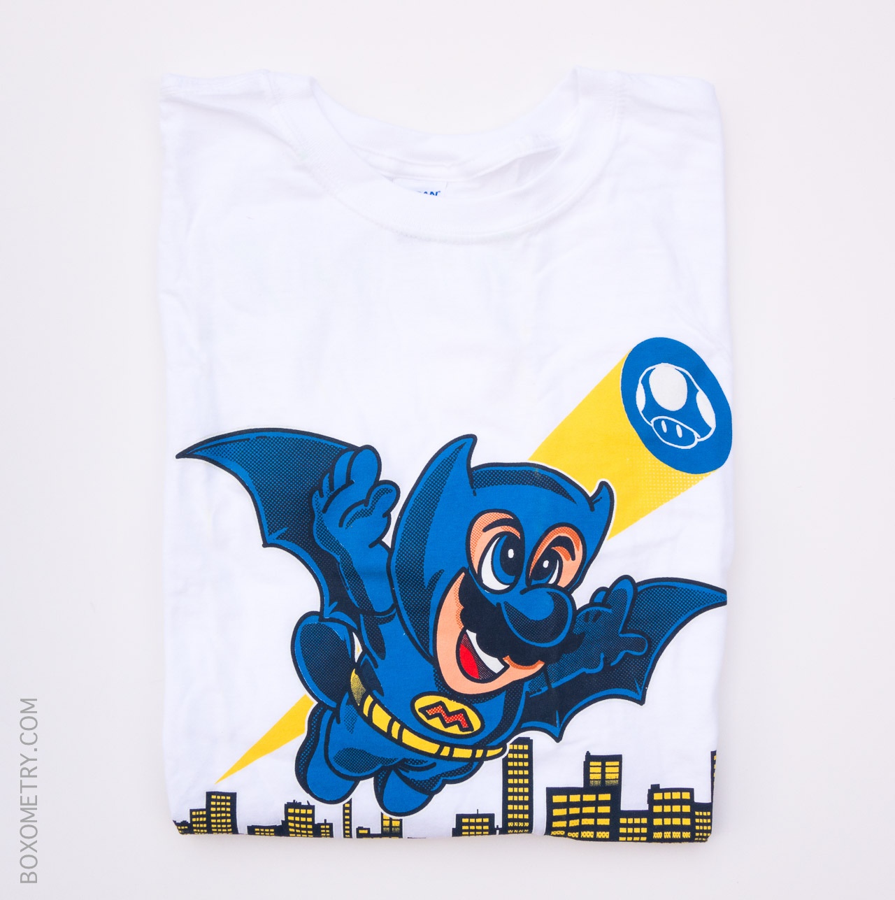 1Up Box April 2015 Exclusive Mario Batman Mushroom Signal T-Shirt