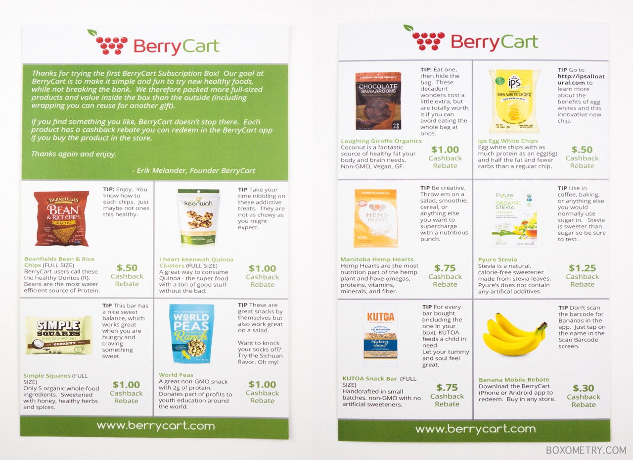 The BerryCart Box April 2015 Detail Card