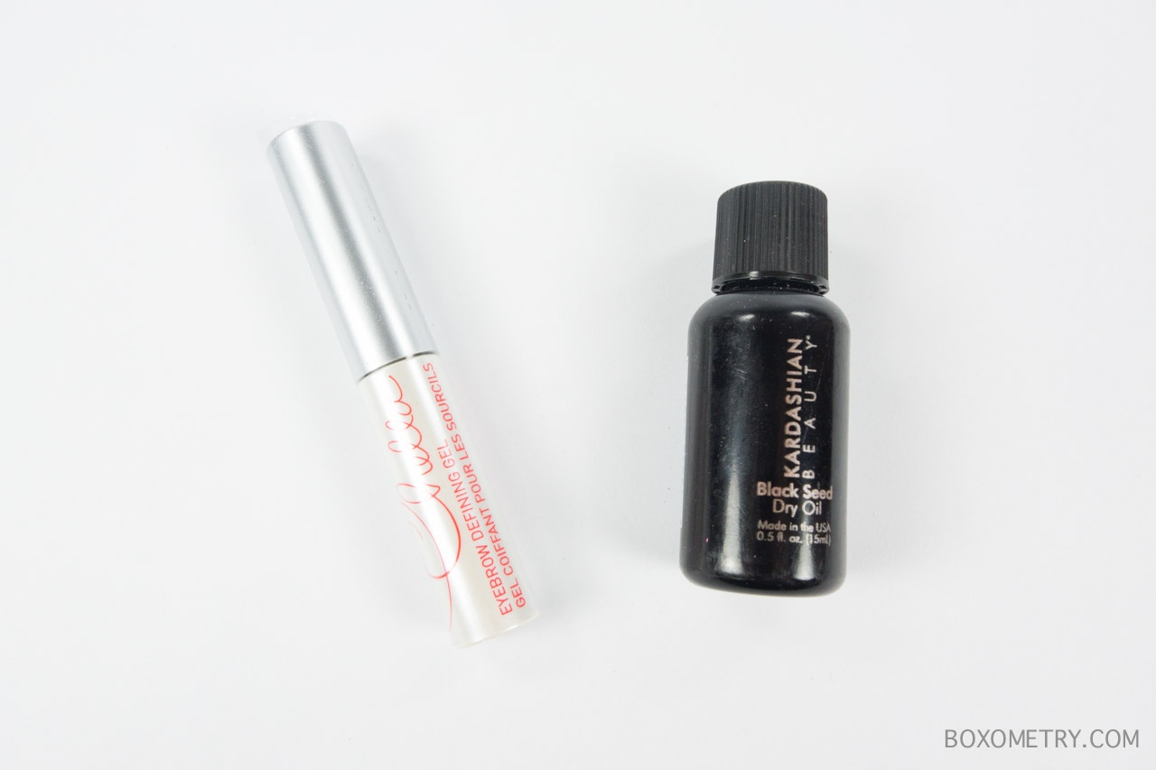 Boxometry Boxycharm September 2015 Review - Chella Eyebrow Defining Gel and Kardashian Beauty Black Seed Dry Oil