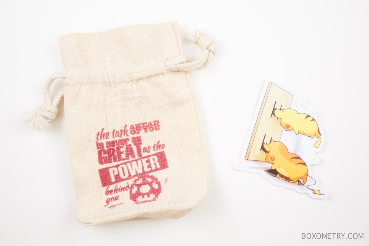 Boxometry Gamer Girl Monthly July 2015 Review - Custom Pouch and Pikachu Powering Up Sticker