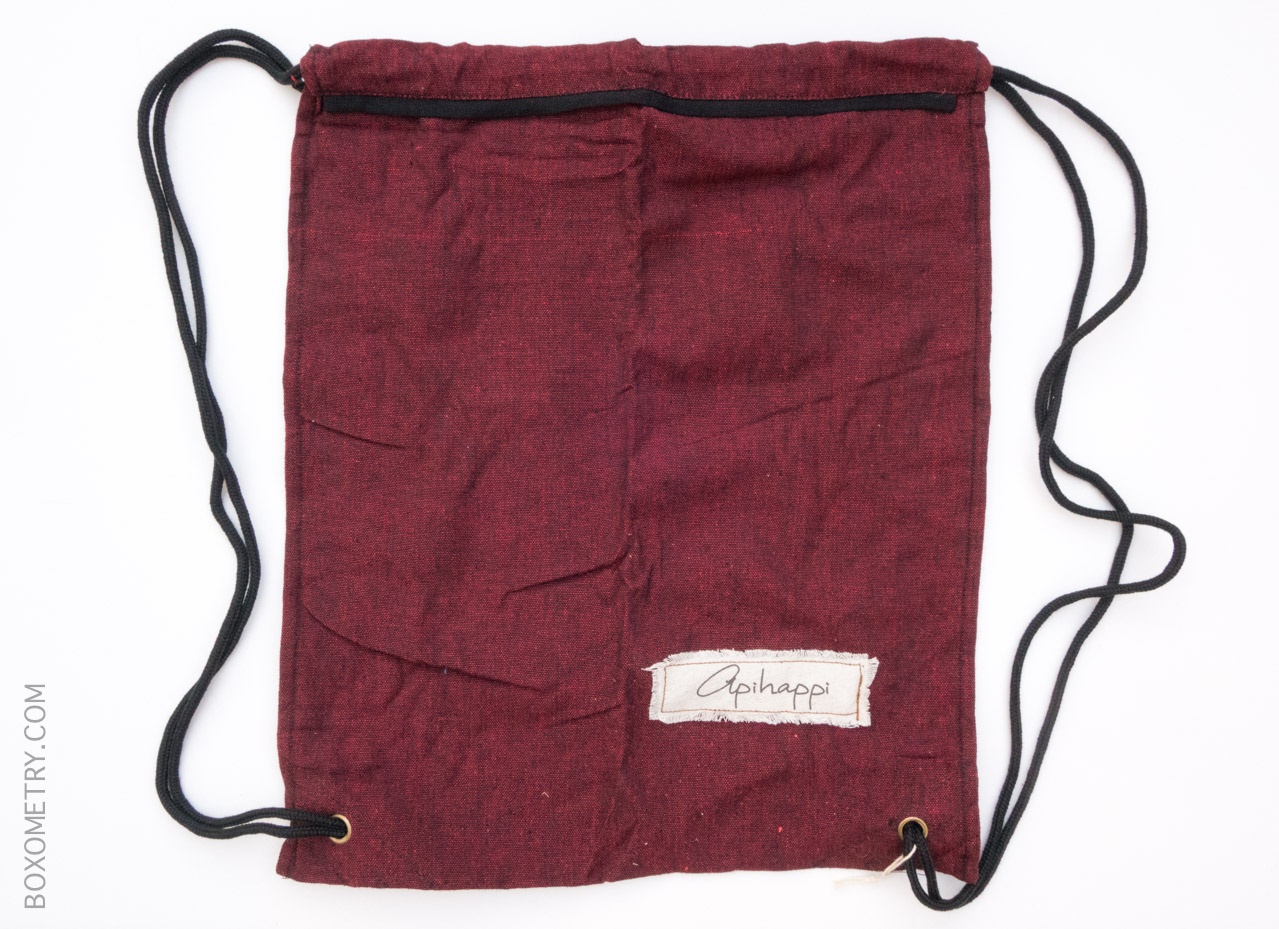 Boxometry GlobeIn Artisan Box June 2015 Review - ApiHappi Drawstring Backpack