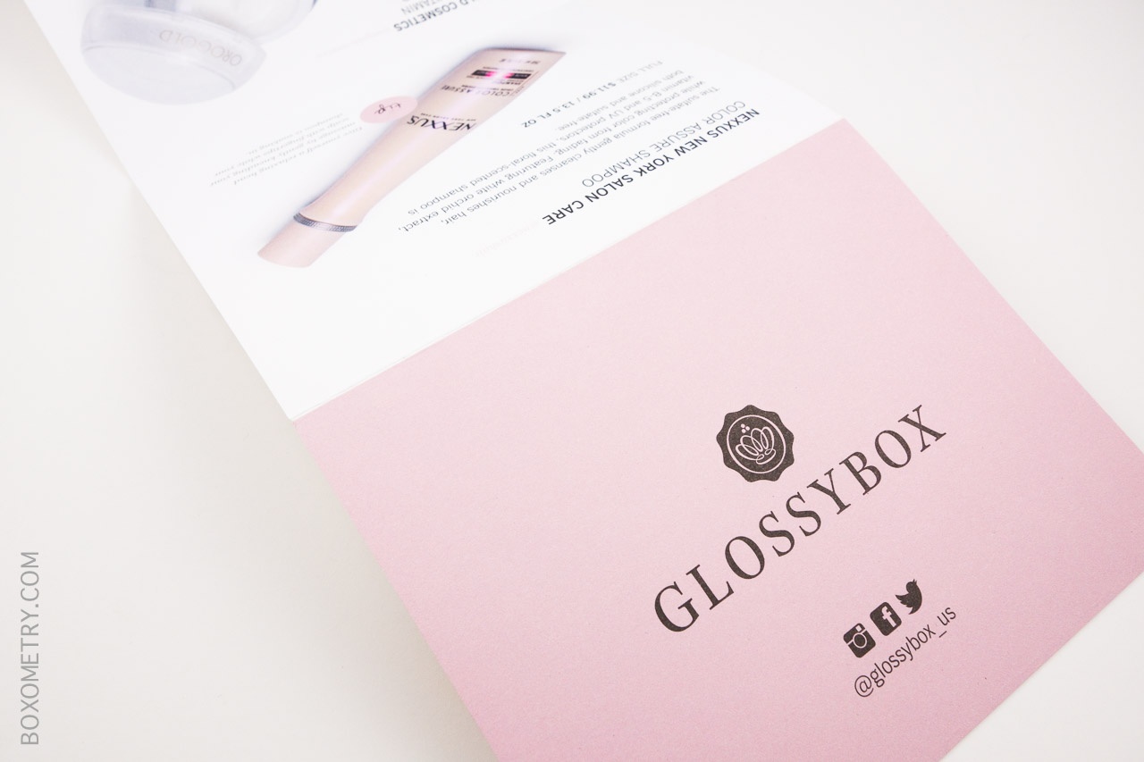 Glossybox March 2015 Box Card