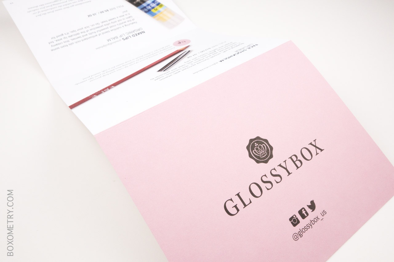 Boxometry GLOSSYBOX July 2015 Review - Detail Card