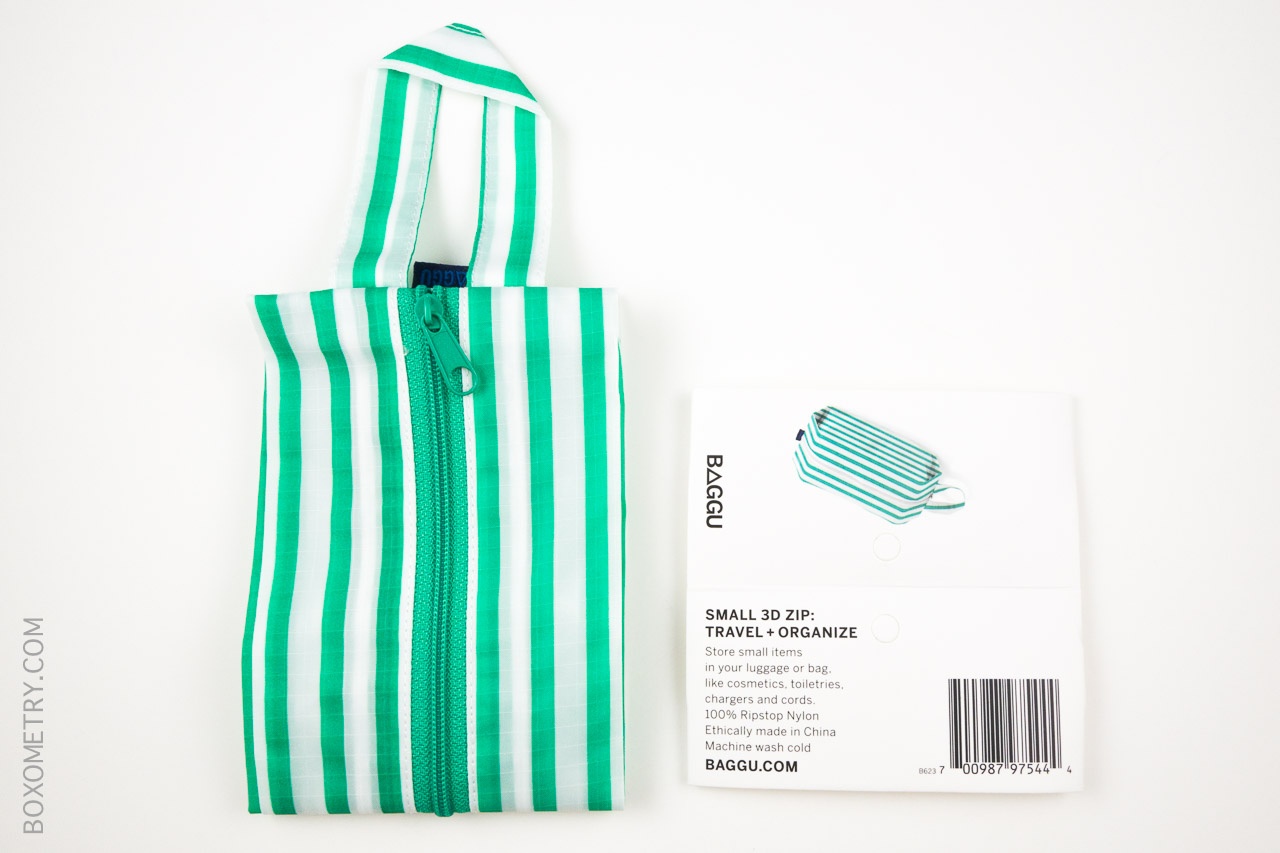 Kloverbox March 2015 BAGGU Small 3D Zip Bag in Mint Stripe