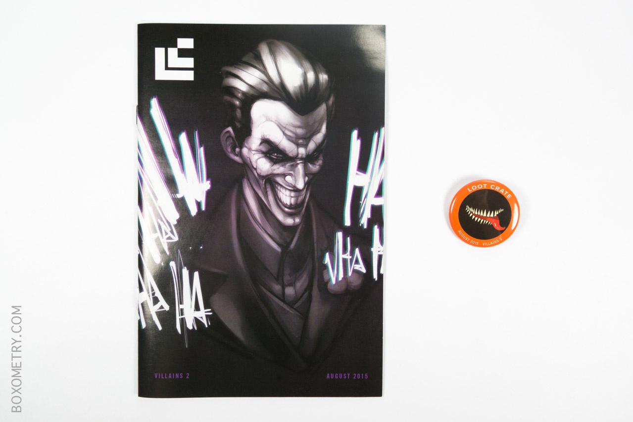 Boxometry Loot Crate August 2015 Review - Detail Booklet and Pin