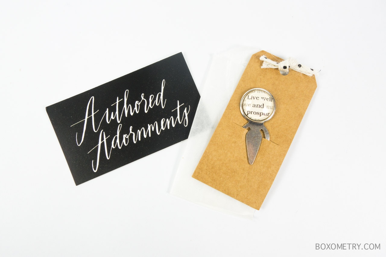 Boxometry Prospurly September 2015 Review - Smashed Boozy Jams - Authored Adornments Custom Vintage Silver Bookmark