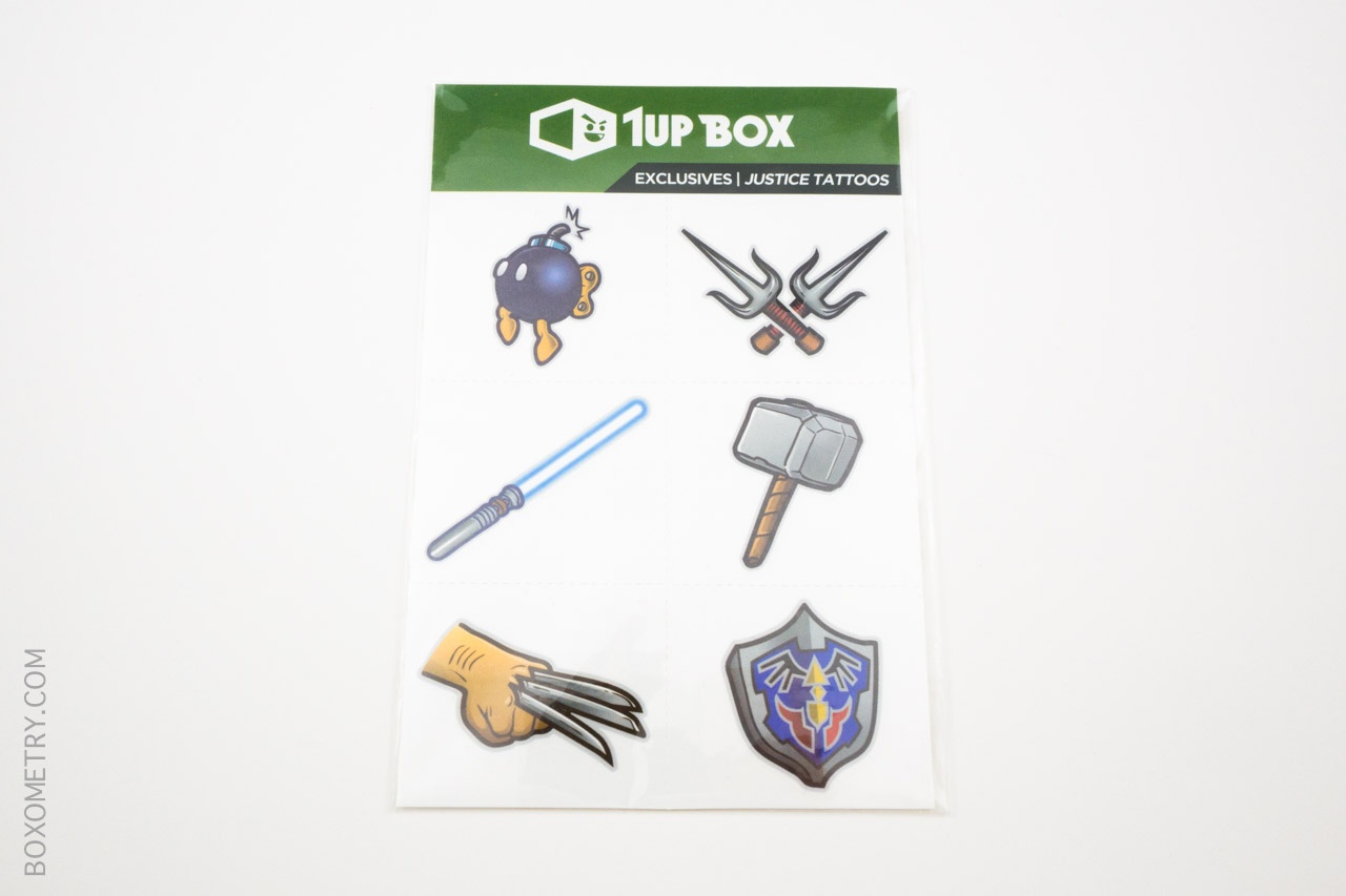 Boxometry 1Up Box July Review - Exclusive Justice Tattoos