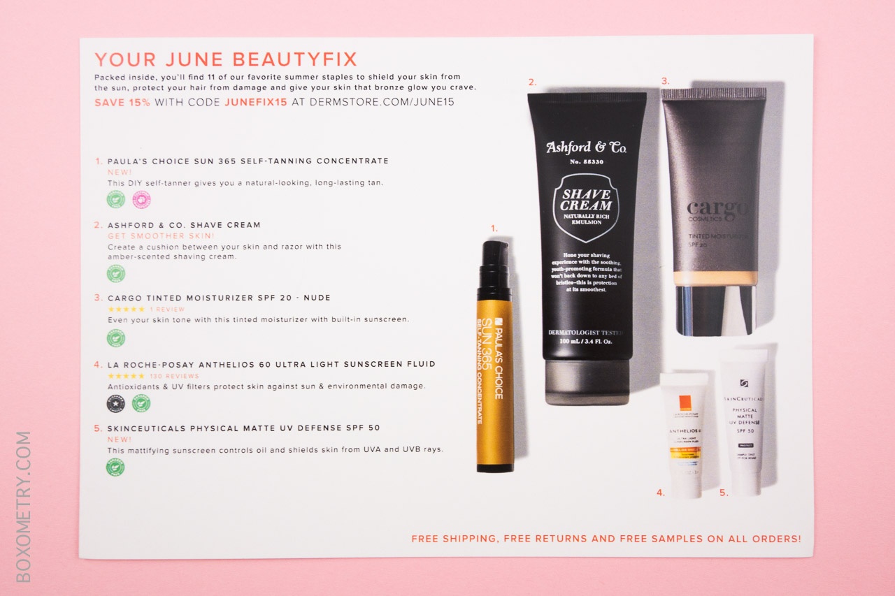 Boxometry BeautyFIX June 2015 Review - Detail Card Front