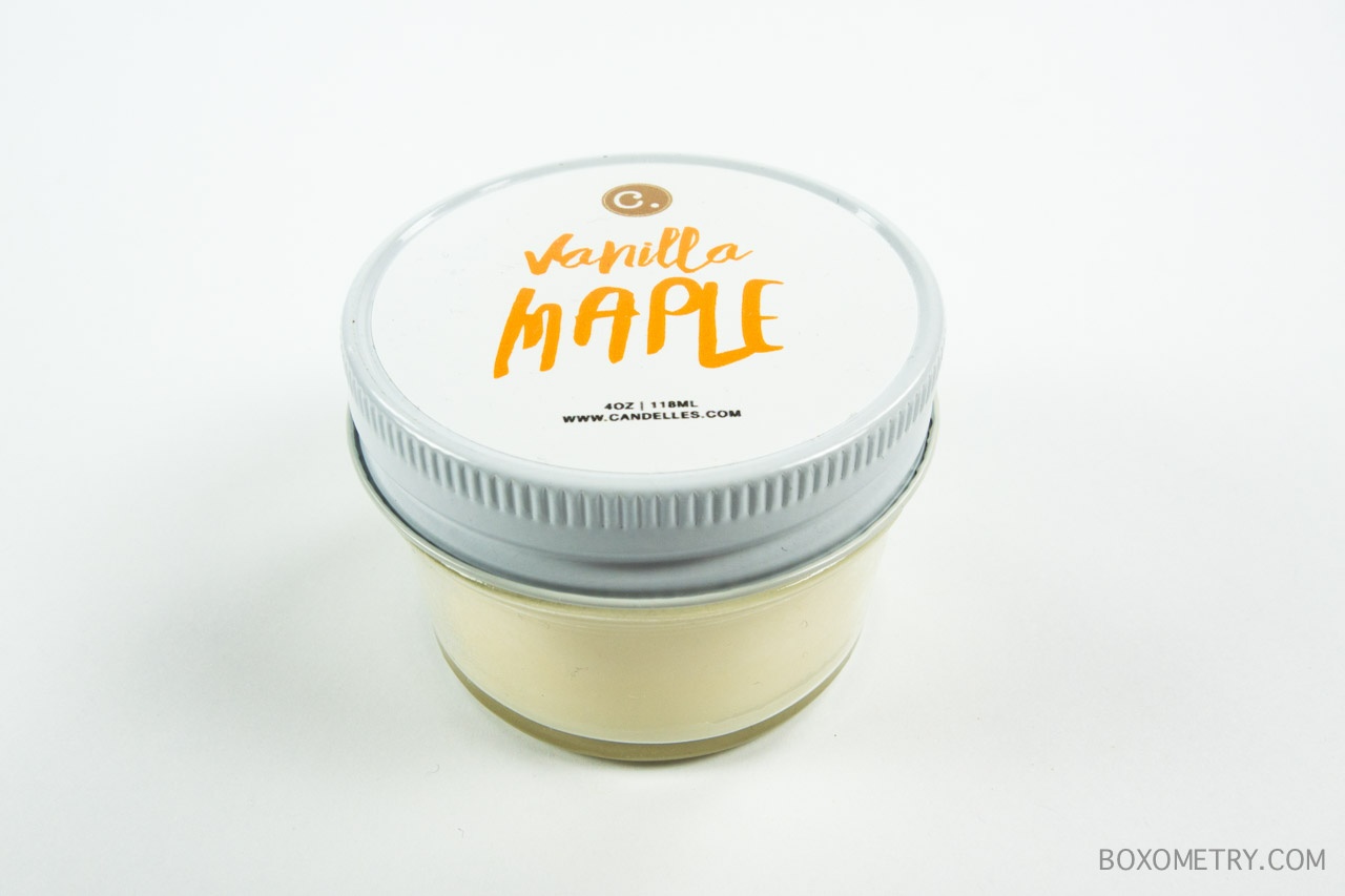 Boxometry Hammock Pack September 2015 Review - Candelles Vanilla Maple Soy Wax Candle