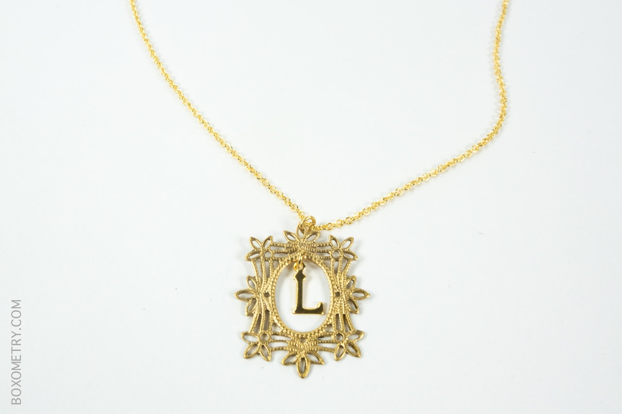 Boxometry Kairos October 2015 Review - Framed Letter Necklace (BrooklynRehab)