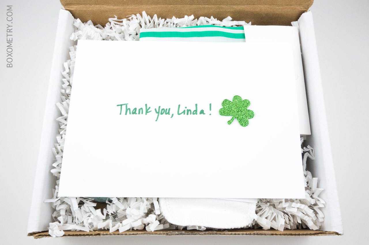 Kloverbox March 2015 Thank You Note