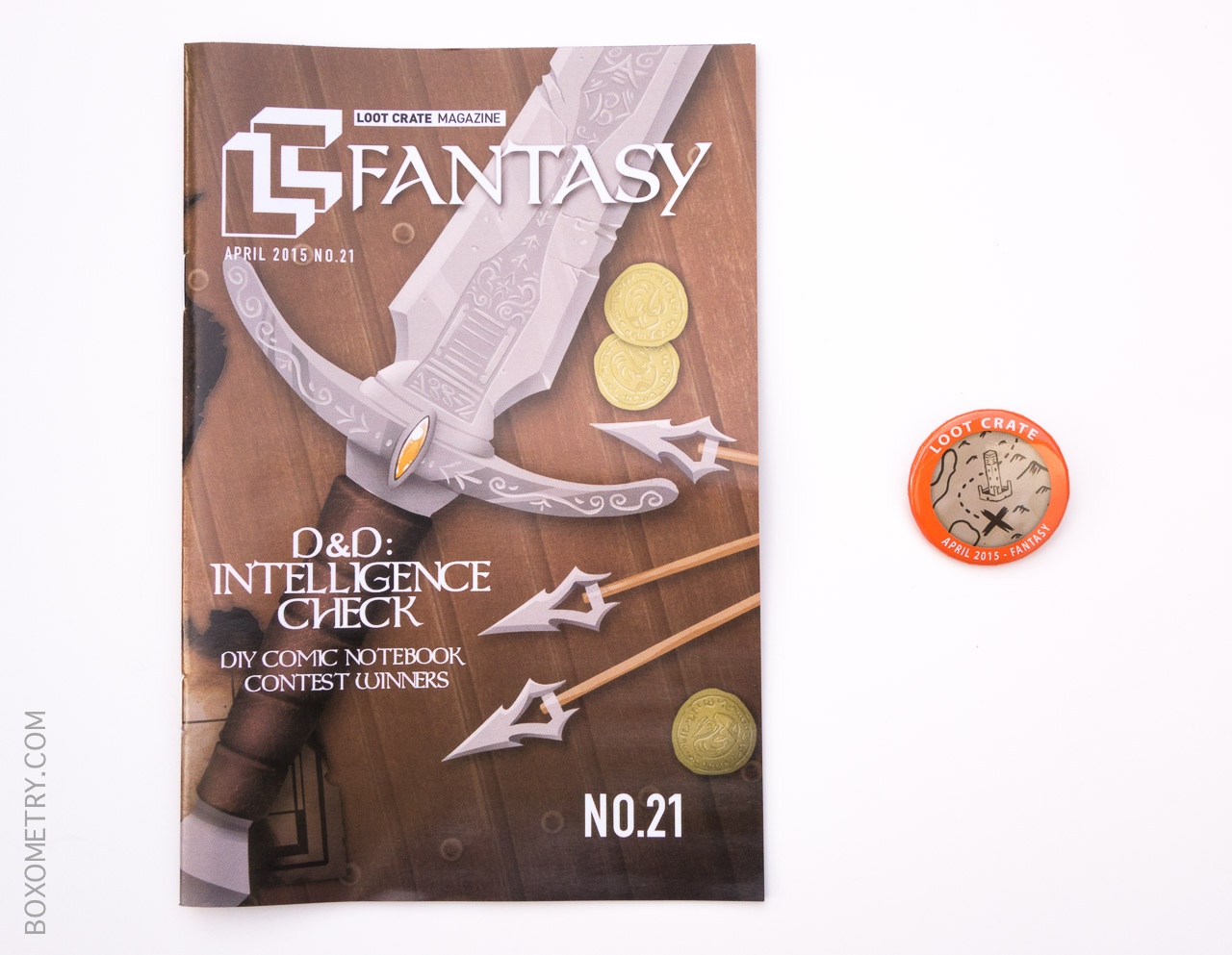 Loot Crate April 2014 Magazine Issue #21 and Pin