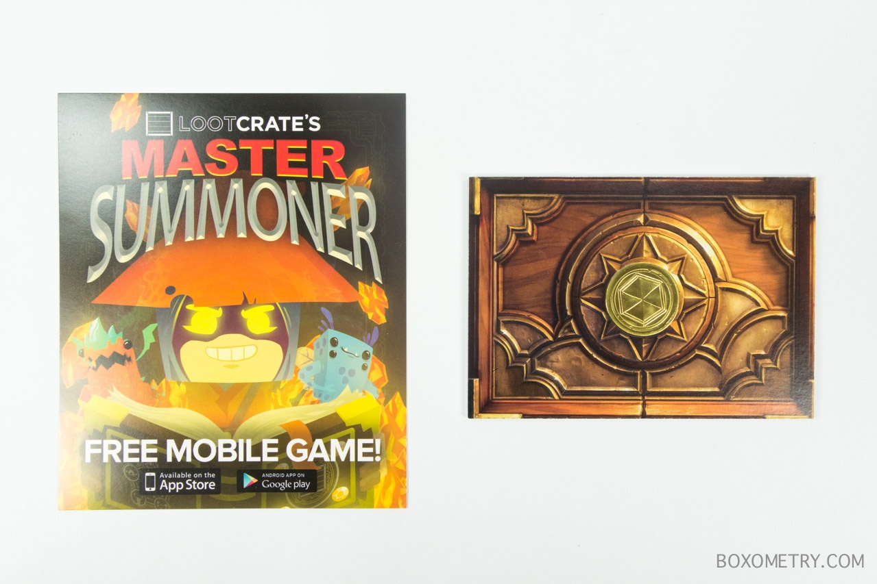Boxometry Loot Crate September 2015 Review - Master Summoner Free Mobile Game & Hearthstone Collectible Coin and Card Pack Code
