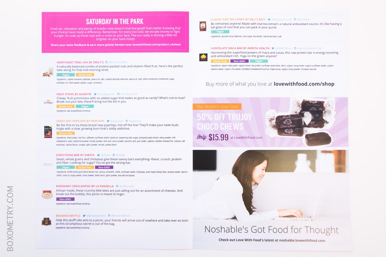 Boxometry Love With Food Tasting Box Review - Detail Card