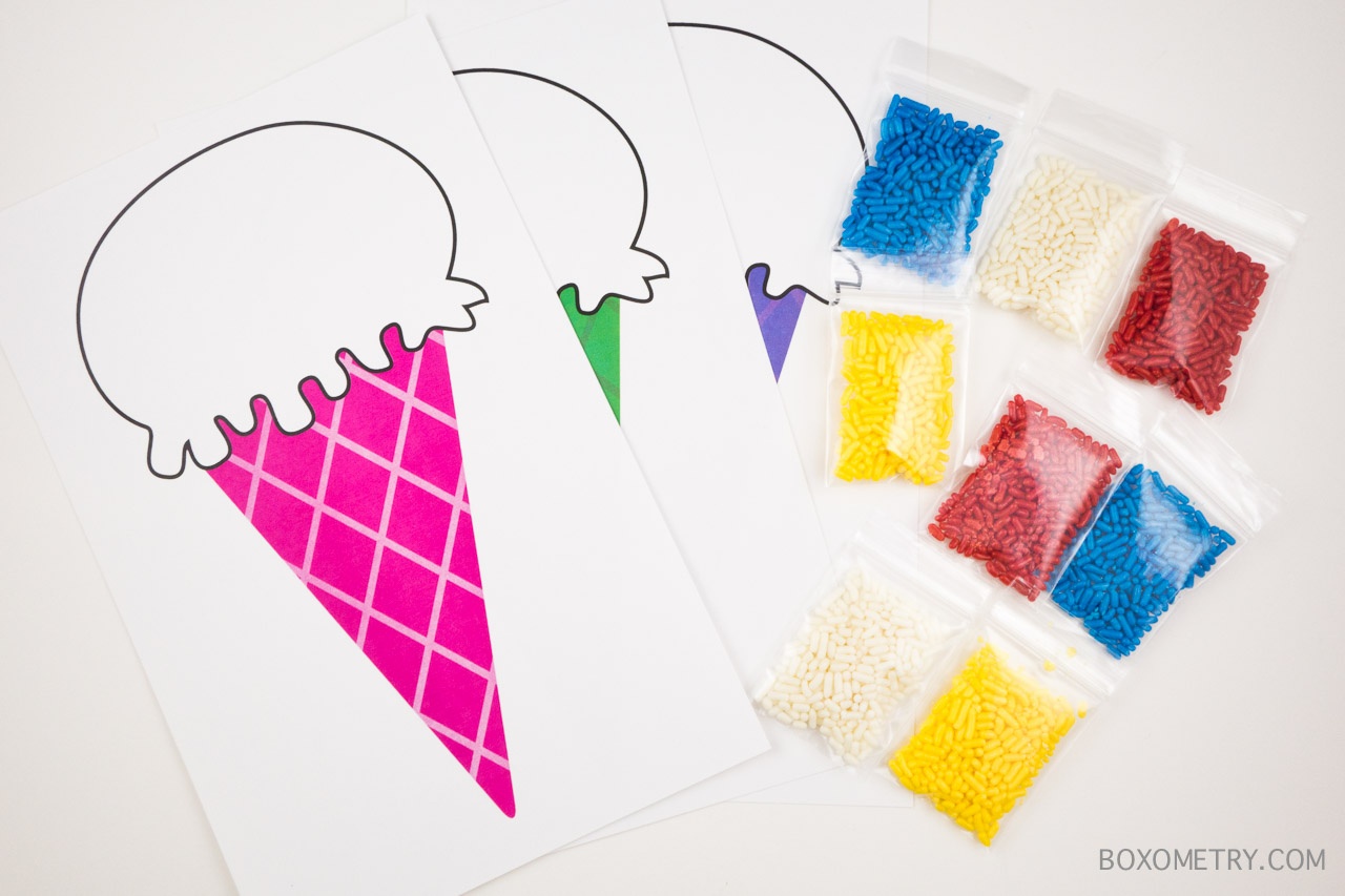 M is for Monster June 2015 Review - Week 1 Activity 2 Ice Cream Sprinkles