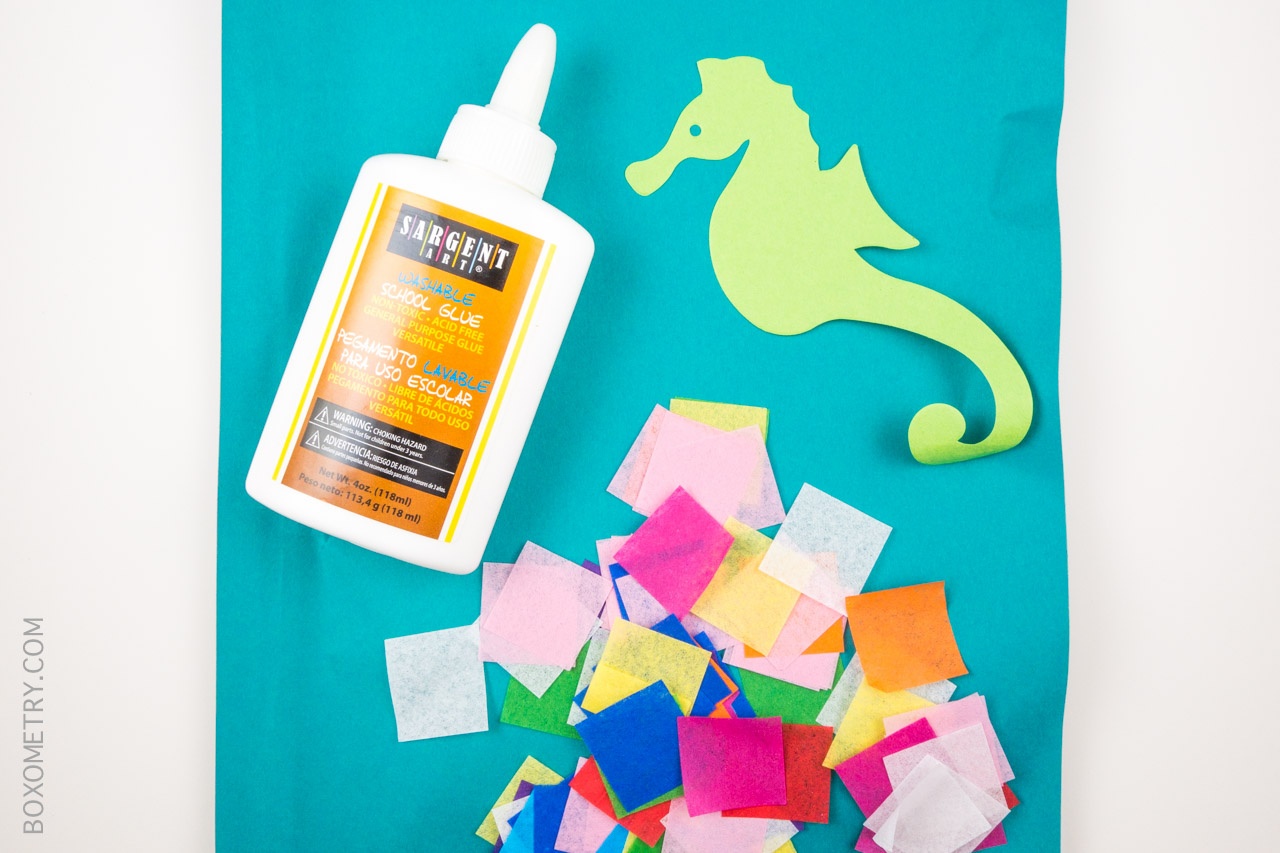 Boxometry M is for Monster July 2015 Review - Week 2 Tissue Paper Seahorse