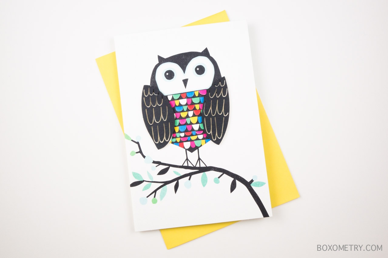 Boxometry POPSUGAR Must Have July 2015 Review - Hallmark Signature Greeting Card Owl Blank Message