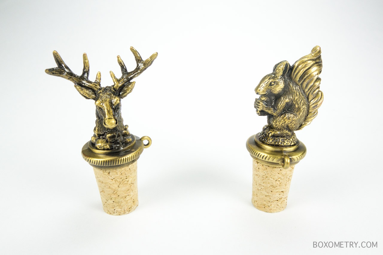 Boxometry Prospurly August 2015 Review - Metal & Cork Stag and Squirrel Wine Stoppers