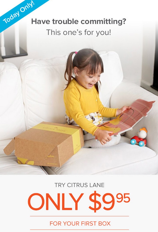 Citrus Lane July 2015 One Day Only Sale $9.95 First Box