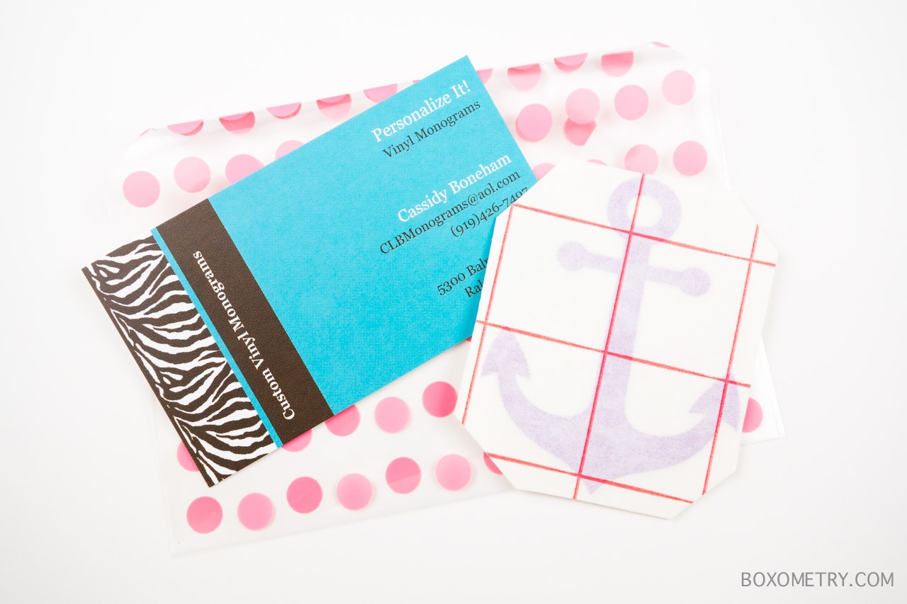 Boxometry July 2015 The Crafty Mail Review - Anchor Decal (Personalize It)