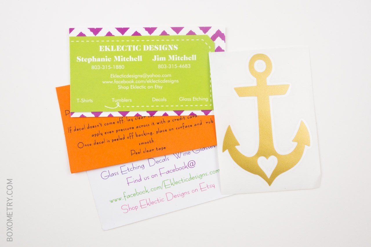 Boxometry Love The Crafty Mail July 2015 Review - Anchor Decal (Eklectic Designs)