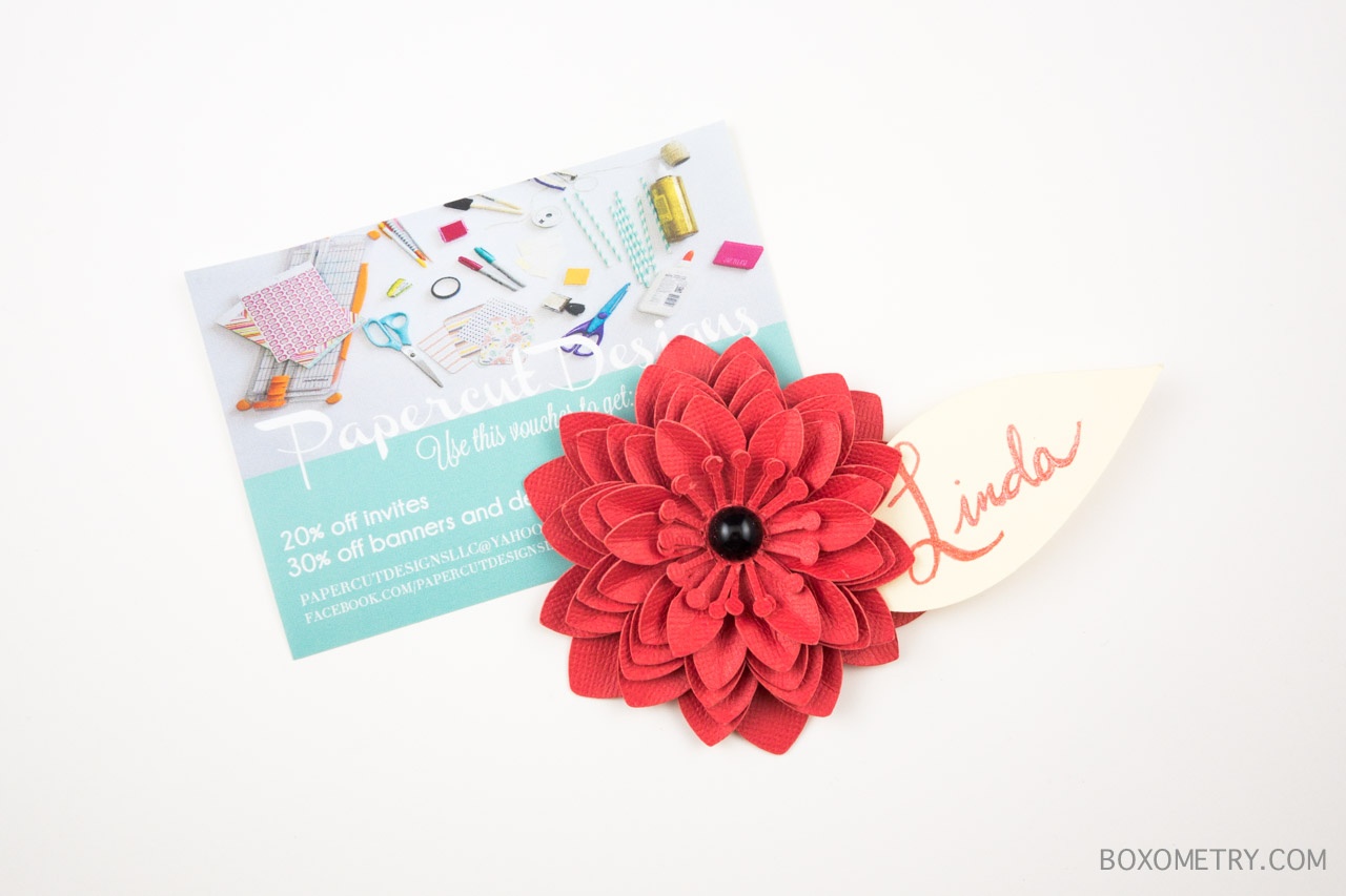 Boxometry Love The Crafty Mail July 2015 Review - Paper Flowers (Papercut Designs LLC)