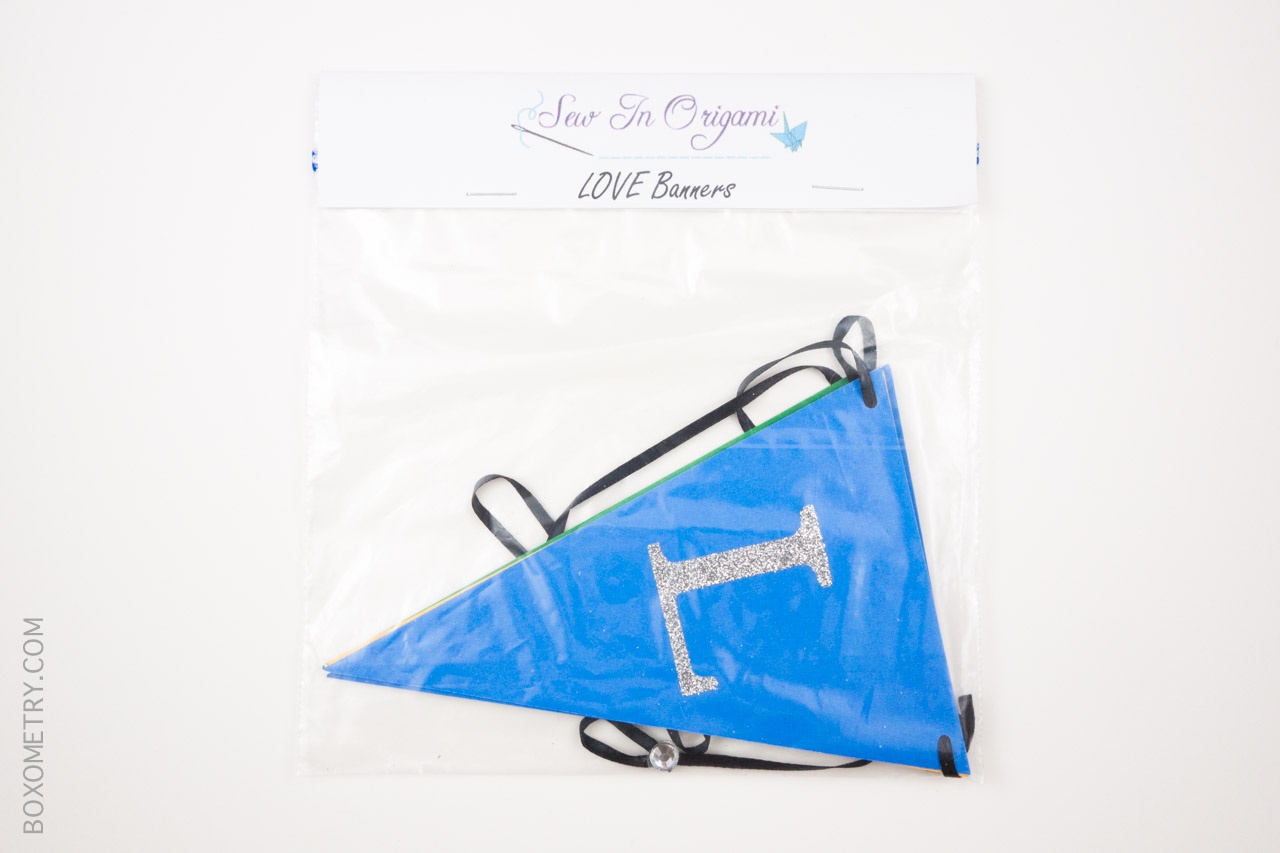 Boxometry Love The Crafty Mail July 2015 Review - LOVE Banner (Sew In Origami)